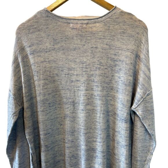 JOE FRESH Light Heather Blue Tight Knit Boat Neck Loose Fit Longer Sweater XL - Picture 5 of 9